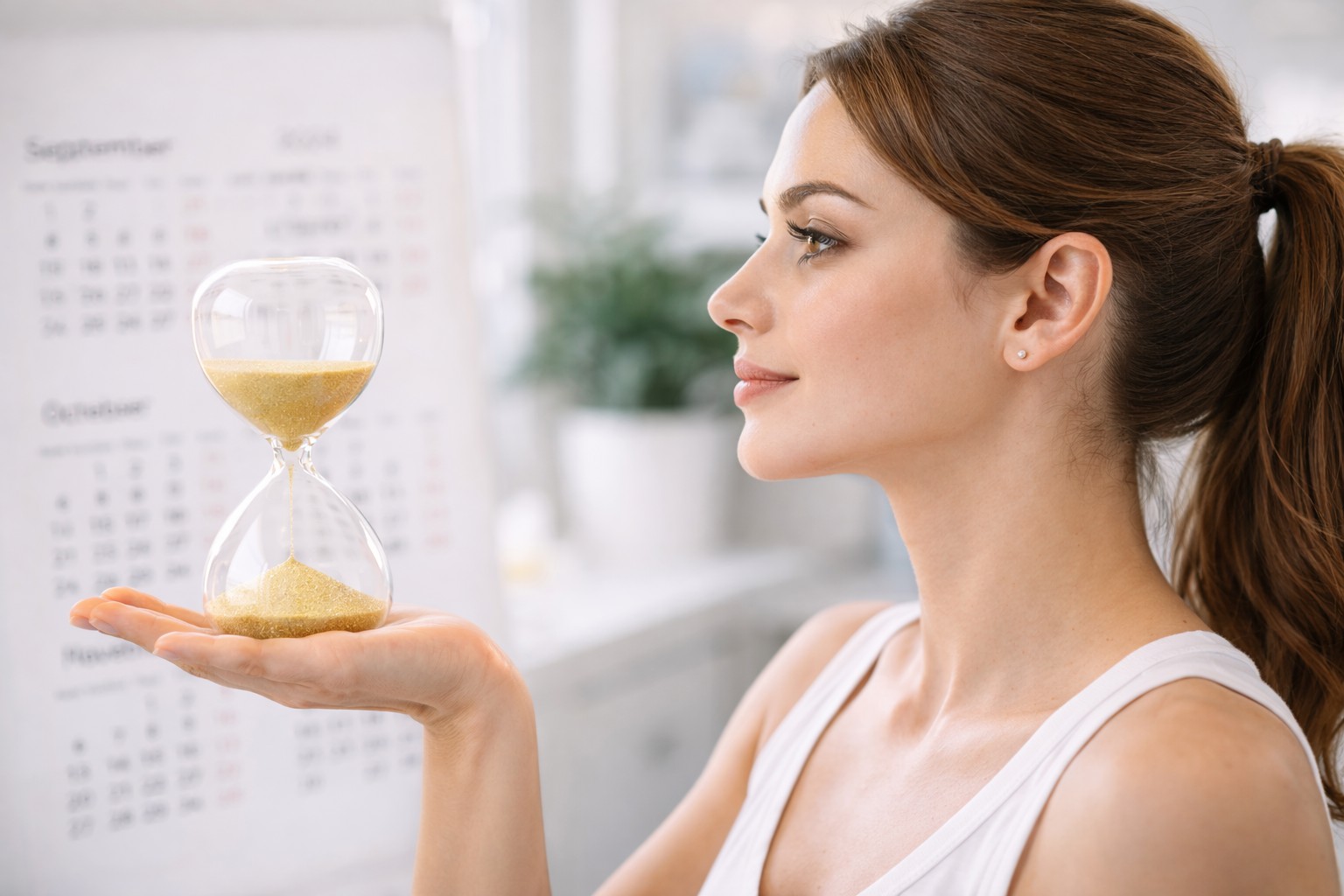 Close-up image of a woman’s side profile with smooth jawline and clear skin showing long-lasting effects of chin filler treatment