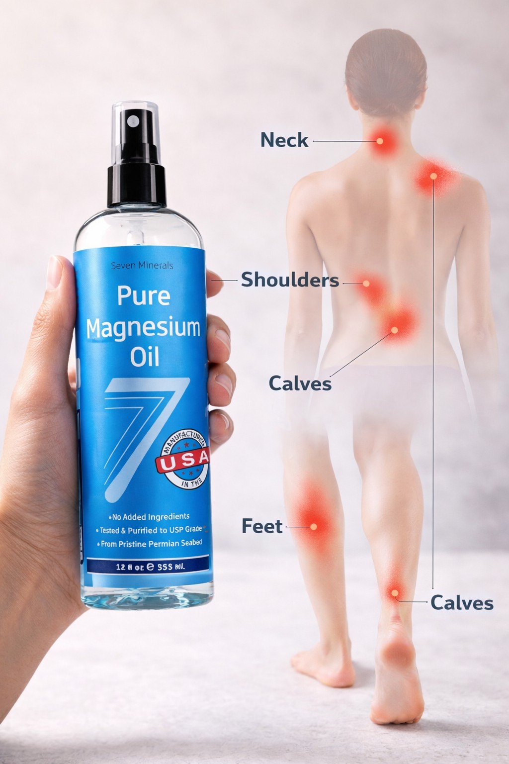Use of Seven Minerals Pure Magnesium Oil Spray